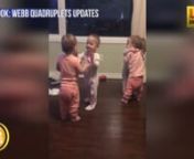 Tim and Bethani Webbs welcomed four little girls back in 2016—quadruplets. Abigail, Emily, Grace and McKayla. They call themselves the Web Quad Squad… and they post updates on their Facebook page. But the latest video has gone crazy viral. 54 million views! nSource: http://mashable.com/2018/01/04/quadruplets-hugging-babies-video/?utm_cid=hp-h-5#us77FHbpcaqm