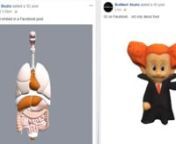 Example of 3d model on a Facebook post.