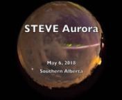 This 4K video captures the somewhat elusive and unusual form of aurora that has come to be known as Steve, or STEVE -- for Strong Thermal Emission Velocity Enhancement. This was May 6, 2018 from southern Alberta, indeed from my yard in rural Alberta. The time was from 11 pm to midnight.nnThis night the main aurora to the north was weak and largely inactive as we saw it, but had been very active earlier in the night from more northern locations. Churchill, Manitoba far to the east and north of me