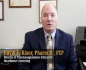 This is part 1 of a 3 part video series on Pharmacogenomics presented by Dr. David Kisor, PharmD, FCP. This video is produced by Manchester University.