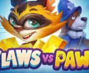 Claws vs Paws slot from PlaysonnnWe are in for an extraordinary tale between Cat and Dog in Playson’s hot release ‘Claws vs Paws’. We are not here to debate whether you are a cat or a dog person. We are here to spin the reels to see the crafty Cat in action, trying to outsmart the loyal watch Dog.nnUK-targeted, 3x5 slot. Main Game features series of only-win spins and series of spins with only top paying symbols on the reels. And if you are lucky enough, the Cat will help you to land the f