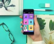A colorful set-design video to welcome the new users of the app that has been defined