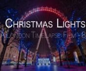 After four years from my last Xmas TimeLapse of London, I thought that it would be great to make another Short TimeLapse &amp; Hyperlapse Film about the amazing atmosphere and decorations that makes London such a great city to visit during Christmas time.nMusic By Alberto Vuolato http://albertovuolato.bandcamp.comnnPutting the whole video together took me roughly a month while I shot the beautiful and well known christmas lights at Oxford and Regent Street, Trafalgar Square and the astonishing C