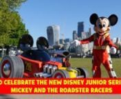 Mickey Mouse and his model Roadster Racer are spotted around London to celebrate the new series Mickey and the Roadster Racers on Disney Junior, Wednesdays at 5pm, and DisneyLife.
