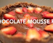 This pie is a health option, gluten and lactose free with avocado and cocoa.nnIngredients:nnPie:nn1 cup of walnuts or pecann1 cup of almondsn1 cup of hazelnutsn15 date palm fruitsnnChocolate Mousse:nn3 avocadosn3 tablespoon of cocoa powdern1 tablespoon of blackstrap molassesn2 tablespoon of honeyn1 cup of strawberrynnDirections:nnPreheat oven to 180°C and bake the nuts for 5-7 minutes maximum, peel the hazelnuts skill away and put all nuts ingredients in a food processor. Remove all nuts from t