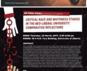 Dr. Fiona Nicoll: Critical Race and Whiteness Studies in the Neo-Liberal University: Comparative Reflections from press aunty