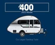 If you love the unique shape of teardrop trailers but need a little more space, look no further than the TAB 400. This camper is our largest and most spacious teardrop. It’s the perfect size for those looking to be out on extended camping trips and adventures. Inside, you’ll find a dedicated queen-size sleeping area, a spacious wet bath, a galley kitchen, plenty of storage, and a dinette that converts into a bunk. With the new hidden bunk, the TAB 400 is perfect for small families. This tear