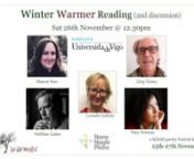 Saturday 26th Novembern12.30pm – 2.00pmn10th Winter Warmer Festival (2022)nnEleanor Rees (via zoom) &#124; Matthew Geden &#124; Greg Quiery (via zoom) &#124; Mary NoonannnPoems from Port CitiesnPorts as Portals, Liminal Encounters, and Infrastructure Spacennchaired by Cornelia GräbnernnPort Cities are liminal places of encounter, of fluidity, of transition. Sea and land meet there, as do all the living creatures that cross seas and rivers. Human and non-human life intertwine in port cities as they do in few