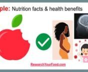 Apples fall under low energy foods category with abundant amount of water and moderately good amount of dietary fibre content. Like most of the other fruits apples are also rich in water content. 85.6% of their total weight is occupied by this essential nutrient. Let us take 1 large apple weighing 242 g as the reference for this video. It contains 207 grams of water.nOne large apple provides 5.8 grams of dietary fibre which is about 21% of the daily required amount.nThe major portion of carbohyd