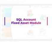 SQL Accounting software - Fixed Asset module.nTimecodesn0:00 - IntronEasy compute multiple assets’ depreciation, auto post to GL account precisely. On top of that, SQL has Asset Disposal Gain/Loss calculation too.nnn0:15 - Set up Fixed Asset Master FilenAll you need to do is create the asset group link to the GL code, nproceed to the asset item details, create all the assets, fill up code, description, assign the asset group, agent, area. insert the acquire date, cost, useful life as well as r