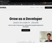 Website: https://devbud.williamzhan.com/ nnDEVBUD. is a full-stack application built with React, MongoDB, Firebase, TailwindCSS, and WebRTC. This is a social networking app for software developers that also has a collaborative code space. In this app, aspiring developers are able to network with experienced developers to improve their coding skills. The collaborative code space has live group chat messaging, live group video calls, screen sharing, and a collaborative code editor that supports Ja