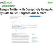 https://www.morningdough.com/?ref=ytchannelnGet the daily newsletter in your inbox:nnRead the full newsletter here:nhttps://www.morningdough.com/stories/ftc-charges-twitter-deceptively-using-account-security/nnMorning Dough (07/06/2022) - FTC Charges Twitter with Deceptively Using Account Security Data to Sell Targeted AdsnnGood morning!nnIn today’s edition:nn� Hackers could hijack your WhatsApp account using this devious call-forwarding trick.n� Instagram Tests New Option to View Expanded