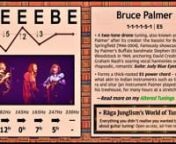 Full page: https://ragajunglism.org/tunings/menu/bruce-palmer/ &#124; “Two-tone drone tuning, often known as ‘Bruce Palmer (modal)’ after its creator, Buffalo Springfield bassist Bruce Palmer (1946-2004). Famously showcased by his Buffalo bandmate Stephen Stills at Woodstock, anchoring David Crosby &amp; Graham Nash’s soaring vocal harmonies on the rhapsodic, romantic Suite: Judy Blue Eyes. Forms a many-rooted E5 power chord – somewhat similar to classical Indian instruments including the t