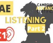 Cambridge English: Advanced Listening Part 2nnnFree 7 Day Advanced course: nhttps://elearning.homestudies.ch/courses/free-advanced-elearning-course/nnComplete article:nhttps://elearning.homestudies.ch/2-ways-to-slay-the-dragon-in-advanced-listening-part-2nn1-1 Private Online English: Advanced Lessons:nhttps://homestudies.ch/englischkurse/cambridge-vorbereitungskurse-pet-fce-cae-cpe/cae-kurs-advanced-certificate-kurs/nnFree CAE Advanced Vocabulary List:nhttps://homestudies.ch/cae-certificate-in-a
