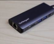 StarTech.com USB C Multiport Adapter - Portable USB-C Dock to 4K HDMI, 2-pt USB 3.0 Hub, SD/SDHC, GbE, 60W PD Pass-Through - USB Type-C/Thunderbolt 3 - NEW VERSION AVAILABLE DKT30CSDHPD3. Connectivity technology: Wired, Host interface: USB 3.2 Gen 1 (3.1 Gen 1) Type-C. Ethernet LAN data rates: 10,100,1000 Mbit/s, Networking standards: IEEE 802.3,IEEE 802.3ab,IEEE 802.3u. Product colour: Black, Grey, Compatible memory cards: MMC,SD, Data transfer rate: 5 Gbit/s. Power source type: USB, Powern nEx