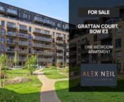 A modern and spacious second floor apartment, set within Grattan Court, Anderson Square, Bow E3 forms part of the highly desired Bow River Village development. Comprising floor to ceiling windows throughout, an open-plan lounge with a fully fitted kitchen with direct access to a large and sunny balcony. It also boasts a large double bedroom and a contemporary three-piece bathroom. Furthermore, this apartment benefits from bike storage and communal gardens with a children&#39;s playground. Grattan Co