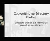 FMA Module 5 - 4 Writing for Directory Profiles from fma directory