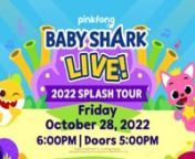 Splash along with Baby Shark and Pinkfong as they journey into the sea to sing and dance through some of your favorite songs in Baby Shark Live!nThis one-of-a-kind immersive experience will have fans of all ages dancing in the aisles as they join Baby Shark and friends for exciting adventures into the jungle and under the sea to explore shapes, colors, numbers and so much more! Some of the hit songs in this dazzling kids spectacular include “Baby Shark,” “Five Little Monkeys,” “Wheels