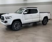 View photos and more info at: https://app.cdemo.com/dashboard/view/report/20220819wtwtbqak. This is a White 2021 Toyota Tacoma TRD Off-Road Review Sherwood Park AB - Sherwood Park Toyota with 6-Speed A/T transmission White color and Black interior color.(Uploaded by DataDriver).
