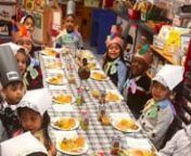 PreK at Las Hermanas Mirabal Community School celebrated Thanksgiving with a turkey meal.