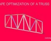 In this video we show you how to implement a single objective optimization procedure to design a Truss using Karamba3D. Various parameters control the heights and position of the pitch to allow for quick design exploration. The procedure optimizes to reduce the maximum deflection of the structure.nnGH-File: https://github.com/karamba3d/K3D_Resources/raw/main/TidBits%20Examples/39_ShapeOptimisationTruss.ghnRepository: https://github.com/karamba3d/K3D_ResourcesnnDownload Karamba3D from our website