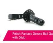 Fetish Fantasy Deluxe Ball Gag with Dildo:nhttps://www.pinkcherry.com/products/fetish-fan-deluxe-ball-gag-with-dildo (PinkCherry US)nhttps://www.pinkcherry.ca/products/fetish-fan-deluxe-ball-gag-with-dildo (PinkCherry Canada)nn--nnA fetish inspired tool from Pipedream, this Deluxe Ball Gag opens up an entire realm of play possibilities that are simply not possible with standard gags. Securing snugly around the neck of the wearer, the oral-centered side of the Deluxe follows the classic ball gag