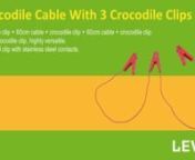 electric fence jumper lead wire.nConnection Cable With 3 Crocodile ClipnProduct code:CD30304nThis crocodile clip with insulated clips and stainless-steel contacts This crocodile clip enables you to connect, for example, the energiser with the fenceor grounding rod. The practical, insulated clips make connection very simple. Thanks to the robust stainless-steel clips, good mechanical and electrical connection is guaranteed. nnFeatures:n1. materials: ABSn2. highly versatilen3. robust crocodile