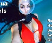 Hot Scuba Girl Ivy dives with her selfie cam and film herself. She wear a sexy red swimsuit, clear oval mask and orangerubber fins. Ivy dives and poses very sexy in front of the camera and has a lot of fun underwater in the pool.nnHD 10920x1080p MP4 Video