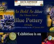 As Bold As Blue: The Vibrant Art of Blue Pottery Of Indian============================================nIndia has been a melting pot of art and cultures. The art of Blue Pottery of India, is an ancient traditional craft. Though of Central Asian origin, it flourished in Jaipur in the Indian state of Rajasthan (West of India) during the time of Maharaja Sawai Ram Singh (1835-1880). The distinct and bold blue colour of this art is derived from cobalt oxide. Other colours used are green (derived from