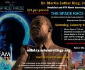 aSTEAM Village and the Zhou Brothers Kansas City Art Center are proud to bring you a BreakfastThe Untold Story of the First Black Astronauts in celebration of Dr. Martin Luther King Jr. Day, Monday, January 15, 2024.nnABOUT THE FILMnnTHE SPACE RACE weaves together the stories of Black astronauts seeking to break the bonds of social injustice to reach for the stars, including Guion Bluford, Ed Dwight and Charles Bolden, among many others. In THE SPACE RACE, directors Diego Hurtado de Mendoza (T
