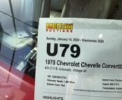 Walk-around video of U79: 1970 Chevrolet Chevelle Convertible crossing the block at Mecum Kissimmee 2024.
