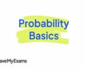 Everything you need to know to answer exam questions on Probability Basics! Check out the full video at https://www.savemyexams.co.uk/dp/maths/