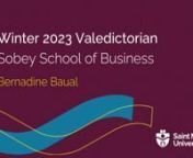 Saint Mary&#39;s University Valedictorian: Bernadine BaualnWinter Convocation 2023