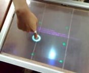 Video of me calibrating our multitouch table called TableTouch.nnWe have solved the detection problem you see in this video by increasing the voltage of the LED.nnVideo shot by : ArmannTableTouch by : Catherine Gan Phui Mun, Arman Ilyassov, Nurul Surayah Mohd Firdaus