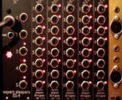An Expert Sleepers ES-4 module with the full complement of 5 Gate Expanders, driven by random waveforms from Silent Way LFO.