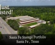 Santa Fe Storage Portfolio is 4 self-storage facilities in Santa Fe Texas (Houston MSA) that comprise 96,975 net rentable square feet. The properties sit on approximately 4.35 acres of land and there are 17 single story buildings and one 2 story office residence. There are a total of 677 rentable spaces made up of 655 non-climate units, 21 outdoor parking spaces, and an efficiency apartment. All of the properties have entrance gates with a digital keypad access. The Highway 6 location was constr