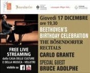 LUDWIG van BEETHOVENn[00:26] 32 Variations in C minor, Wo 80nCARLO GRANTE, pianonRecorded live on December 17th 2020, in the Auditorium of the Casa delle Culture e della Musica in Velletri, Italy, as part of ‘The Bösendorfer Recitals’ first series. nhttps://www.boesendorfer-recitals.com/n---------------------------------------------------------------------------------------------------------nOrganised by:n* Associazione Mozart Italia – sede Castelli romanin http://mozartitaliacastelliroma