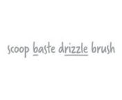 Brizzle is a silicone basting brush that bends to scoop up liquid from small spaces, drizzles to baste, and sits up with no drips.
