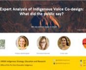 Webinar 1 of 3 for NAIDOC Week 2021nJoin the authors of the Indigenous Law Centre&#39;s report on the Indigenous Voice Co-design Process as they walk you through their findings, including the overwhelming support for the constitutional enshrinement of a Voice to Parliament.nnA recent report, published by UNSW Indigenous Law Centre, found 90% of public submissions to the Indigenous Voice Co-Design Process support a refe