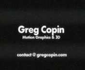 Greg Copin: Demo Reel from copin