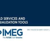 This 45-minute IMEG webinar examines visualization tools like 3D laser scanners, drones, and subsurface utility locators -- all of which can lay the foundation for almost any type of civil design. In addition to advanced visualization tools, presenters Eric Vallejo and Marcy Leach discuss a variety of software applications commonly used in collaboration to provide robust data critical for client needs.