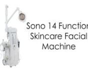 https://www.spaandequipment.com/Sono-14-Function-Skincare-Facial-Machine.htmlnnThe functions of the Sono 14 Function Skincare Facial Machine:nn1. Vacuum - Allows a deep cleansing of the skin. Brings skins impurities to the surface, which helps with easy extractions.nBenefits: Deep cleansing of the skin’s pores.n2. Spray - Cools and soothes the skin. Helps with product absorption into the skin.nBenefits: Aids products into skin, providing deep moisture and product benefits.n3. High Frequency -