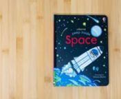 If you peep into the night sky and see the Moon and twinkling stars, you’re peeping right out into space! Lift the flaps and peep through the holes in the pages to discover the planets in our solar system, see astronauts on the International Space Station and find out what else is in space in this beautifully illustrated book for little children.