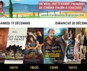 RENCONTRES DU CINÉMA ITALIEN A TOULOUSE 2020nLes salles de cinéma étant autorisées à rouvrir le 15 décembre,nnous vous donnons rendez-vous :nLES SAMEDI 19 ET DIMANCHE 20 DÉCEMBREnPOUR 6 FILMS ITALIENS EN AVANT-PREMIÈRES.nUniquement au Cinéma ABC de Toulousenet dans le strict respect des horaires et consignes sanitaires.nnSAMEDI 19 DÉCEMBREnSème le vent (Semina il vento)nnDe Danilo Caputo – Drame écologique – 2020 – 131nAvec : Yile Yara Vianello, Feliciana Sibilano, Caterina Val
