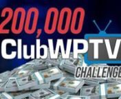Play Your Way To Poker Glory – Broadcast On TV by WPT®. ClubWPT™ is upping the ante yet again and pulling out all stops leading into 2021 as we present the &#36;200,000 ClubWPT™ TV Challenge. This massive poker tournament series – which starts out online – consists of six months worth of satellites and qualifiers (November 2020 thru April 2021), all culminating with a televised in-person Main Event Final Table*.nnThe Main Event Final Table – broadcast by the World Poker Tour® – will