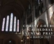 In this evening&#39;s pre-recorded service we include a version of the canticle Magnificat--the hymn &#39;Tell out my soul&#39;, sung by our choir and recorded late last year. nSaid Evening Prayer for 4 March 2021nLed by The Dean,The Very Revd Dermot Dunne, and The Dean’s Vicar, The Revd Abigail Sinesn&#39;Faithful vigil ended&#39;nWords: Timothy Dudley-Smith (b. 1926) based on the canticle &#39;Magnificat&#39;nTune: Woodlands, Walter Greatorex (1877-1949)nSung by the choir of Christ Church Cathedral Dublin, under the