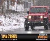 https://www.danobriencdjr.comn175 Pelham St, Methuen, MA 01844nSales: (978) 651-1854nn00:00 - 2021 Jeep Rubicon - Safety - Radio Controlsn00:49 - 2021 Jeep Rubicon - Performancen03:25 - 2021 Jeep Rubicon - AppearancennI’m Ryan from Dan O’Brien’s Chrysler, Jeep, Dodge, Ram of Methuen.Today we&#39;re going to be taking a look at the new 2021 Jeep Wrangler Rubicon.nnLet&#39;s hop on in.nnNow when it comes to safety Jeep had the everyday um everyday driver in mind when they designed this vehicle. Me