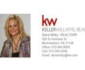 119 Timberwood Dr Portland TN 37148 &#124; Dana Milby nnDana MilbynnI make people&#39;s dreams come true! Whether you are a first time home buyer, seasoned buyer or selling your home, I will provide you with exceptional customer service and that is my commitment to you!
