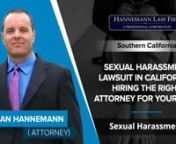 https://www.sexualharassmentattorney-southerncalifornia.com/nnHannemann Law Firmn123 E 9th StreetnSuite 220nUpland, CA 91786n(909) 833-8999nnWhen I take a case, I do so with the intention of trying it in front of a jury, and I prepare accordingly from day one. While taking a case all the way to trial is a daunting task, I have been doing it for decades. Unless a lawyer can tell you that they try cases regularly, win them and point to published results and awards, then they are just a slick marke