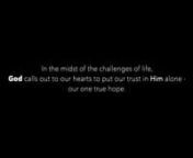 In the midst of the challenges of life, nGod calls out to our hearts to put our trust in Him alone - our one true hope.nIn the increasing frailty of life, nGod remains absolute and unfazed n- as in Him all things hold together.nThis worship video was instilled in our hearts by God, nnot just an idea that came up.nAs a response, we recorded in our homes with our finite means.nAnd so, God, we offer this worship to you.nnNo copyright infringement intended.nnSong credits:nnI Give You my Heart by Hil
